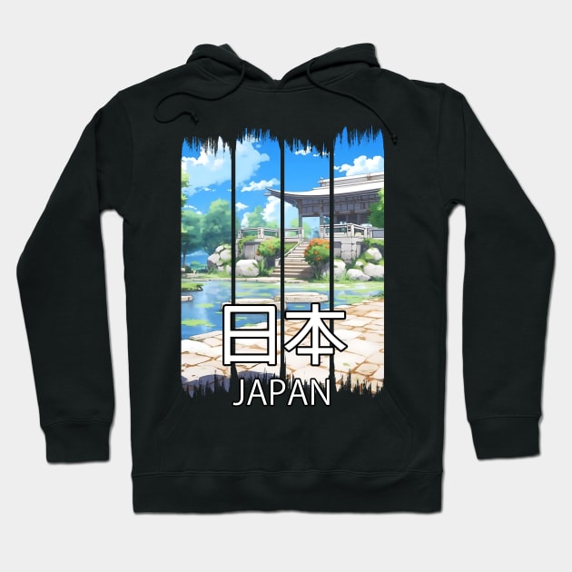 Japanese Temple Landscape – Anime Shirt Hoodie by KAIGAME Art